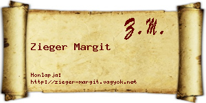 Zieger Margit névjegykártya